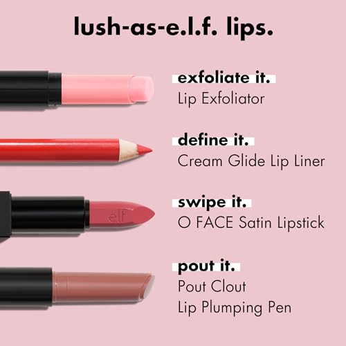 e.l.f. Cream Glide Lip Liner, Highly-Pigmented Pencil For Shaping & Sculpting Lips, Semi-Matte Finish, Vegan & Cruelty-Free, Dark Cocoa